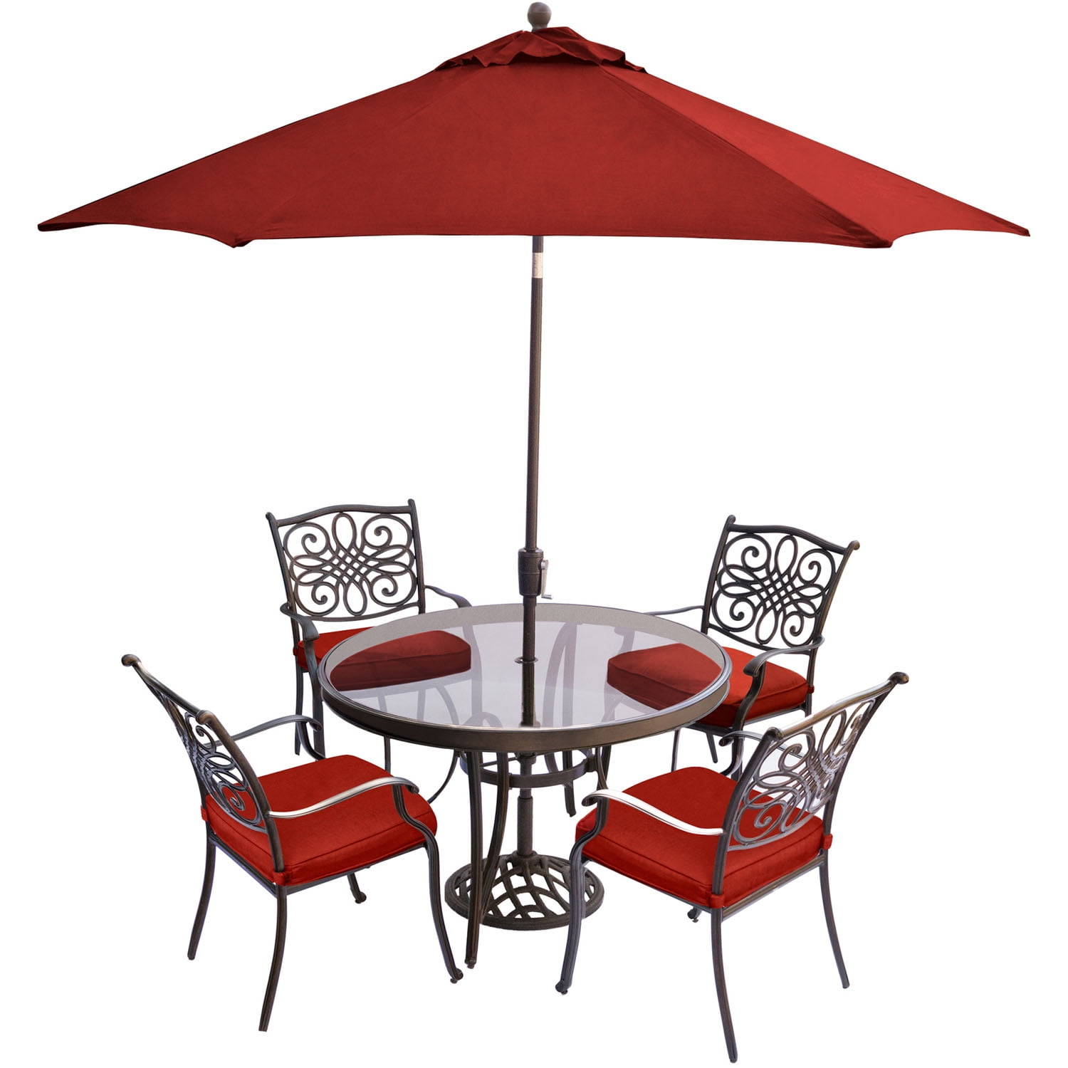 Hanover Traditions 5-Piece Outdoor Dining Set with Round ...