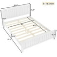 thumbnail image 3 of [Luckynote]Queen Size Platform Bed, Solid Wood Platform Bed with Support Slats and Strong Structure, No Box Spring Needed, White, 3 of 10
