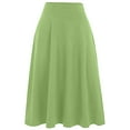 thumbnail image 4 of RUTAYY Women Comfy Basic Solid Color Stretch A-Line Flared Knee Length Skirt Smocked Boho Pleated Skirts, 4 of 4