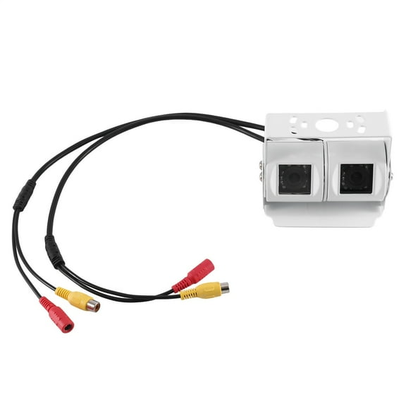 Car Dual Lens White Reversing Camera RV Backup Camera Twin Adjustable Angle Lens Rear View CCD Camera For Truck Bus