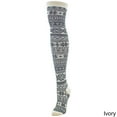 thumbnail image 5 of MeMoi Snow Flakes & Stripes Over The Knee Socks - Womens - Female, One Size, Brown, 5 of 5