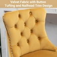 thumbnail image 3 of Bar Stools Set of 2, LegaHome Velvet Bar Stool with Back, Solid Wood Frame & Nailhead Trim, Counter Height Bar Chiar Button Tufted Upholstered Seat, Full Back Bar Stools, Yellow, 3 of 9