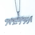 thumbnail image 4 of Colgante de mosaico con letras Cala de estilo hip hop europeo y americano, collar sólido, joyería para hombres y mujeres, 4 of 5