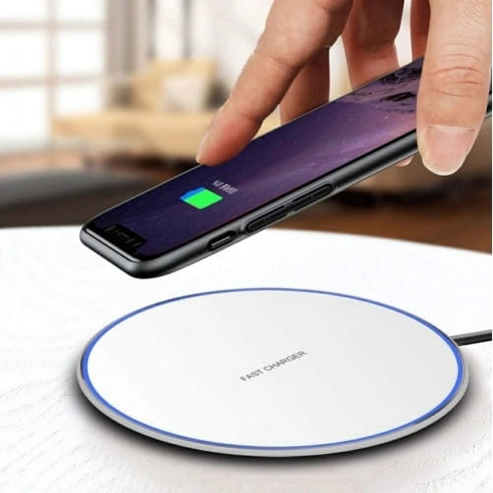 15W Wireless Charger for iPhone 15/Pro/Max/Plus - Fast Charging Pad Slim Quick Charge White for iPhone 15/Pro/Max/Plus