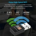thumbnail image 3 of Budget-Friendly,USB WiFi Adapter, AC600Mbps 2.4/5GHz Wireless USB WiFi Network Adapter 802.11 Wireless For Laptop/Desktop/PC,Vsgery,colour, 3 of 6