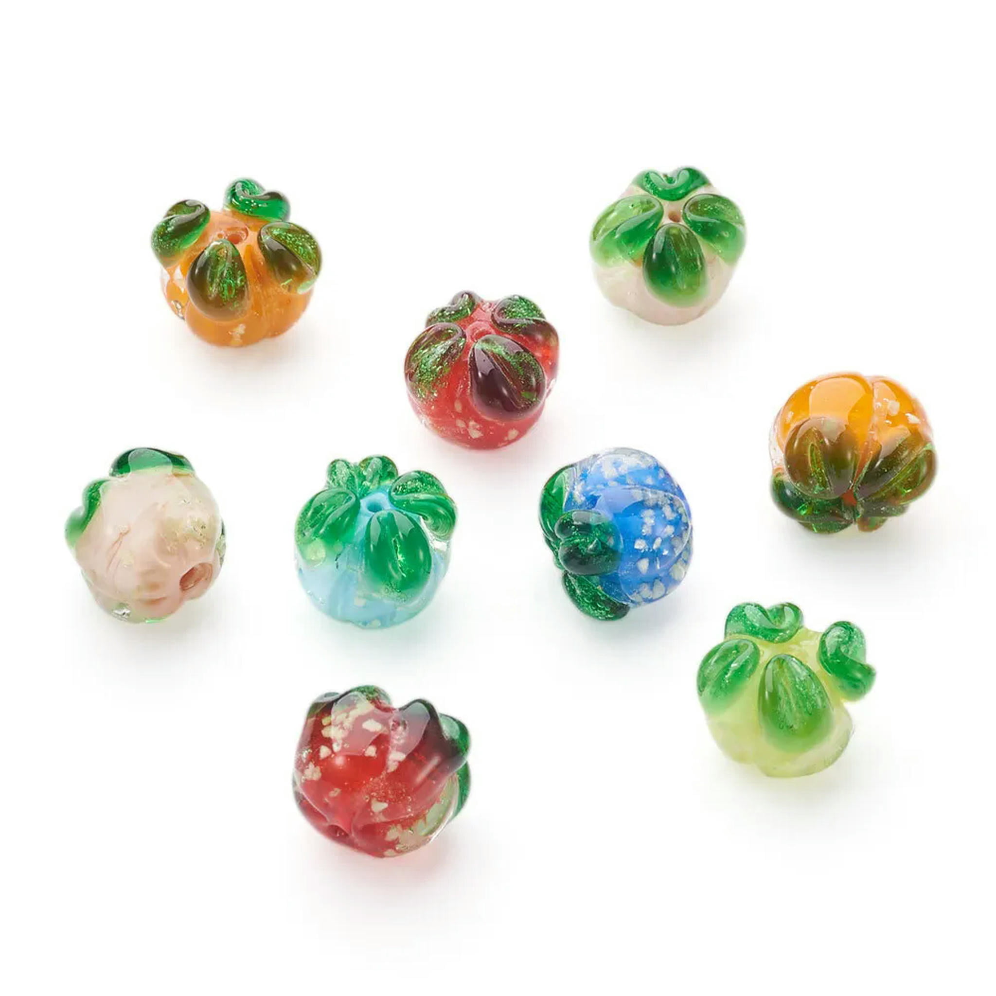 U8MO 30pc 12mm Pumpkin Handmade Lampwork Glass Beads Luminous Cute Loose Spacer Beads