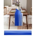 thumbnail image 3 of Table Runner Dresser Scarves 72 Inch Long,Ocean Sea Wave Blue Ombre Art Linen Dining Table Runners Abstract Modern Gradient Stripe Tabletop Scarf for Wedding Holiday Party Kitchen, 3 of 9