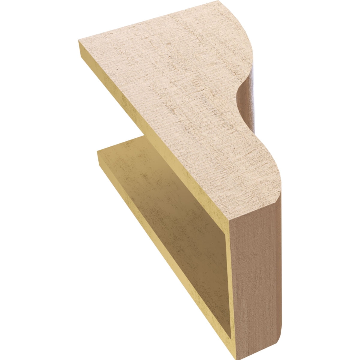 8"W x 8"D x 16"H Wide Greensboro Rough Cedar Woodgrain TimberThane Corbel, Primed Tan