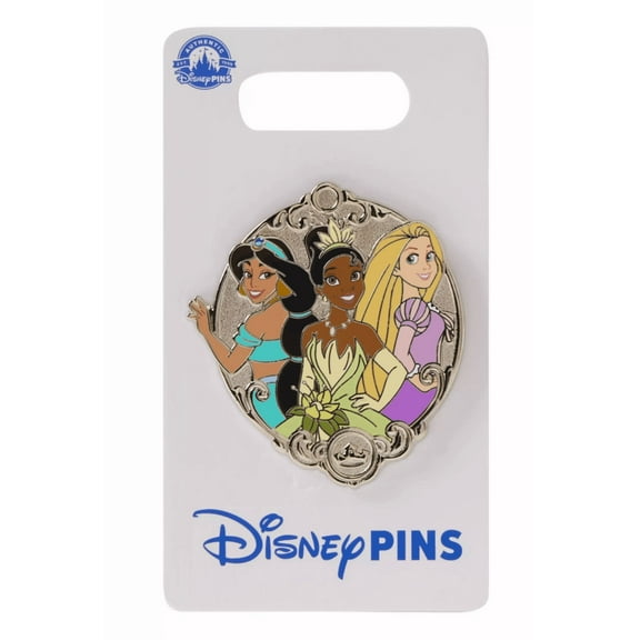Disney Parks Tiana, Rapunzel, and Princess Jasmine Pin New With Card