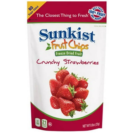 (3 Pack) Sunkist Strawberry Slices, Crunchy Freeze Dried Fruit Chips, 0.8 (The Best Dried Fruit)