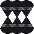 thumbnail image 1 of Triangle Makeup Powder Puff for Loose Powder and Liquid Cosmetics, Soft Plush Powder Sponge, Makeup Powder Puff, Makeup Tool (Pack of 6 Black), 1 of 5