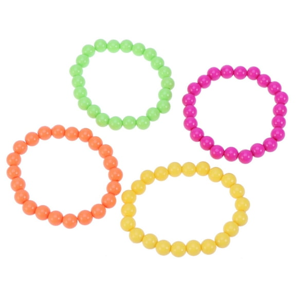 Colorful Plastic Bead Bracelet for Party Decoration with Comfortable Fit and Assorted Colors 4pcs