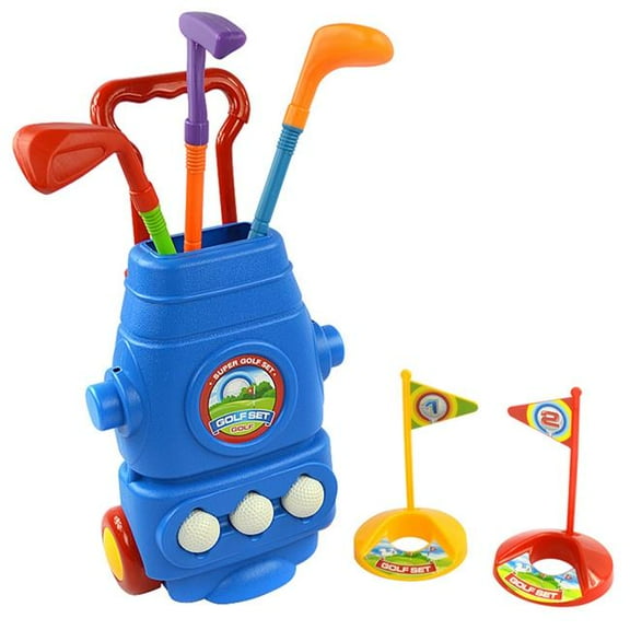Deluxe Golf Set For Kids Comes With 3 Golf Clubs, 3 Balls, And 2 Practice Holes