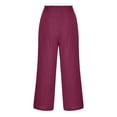thumbnail image 5 of cllios Clothes Under $5 Plus Size Linen Capris Pants for Women Summer High Waist Pant Loose Fit Flowy Drawstring Casual Trousers Lightweight Palazzo Pants, 5 of 6