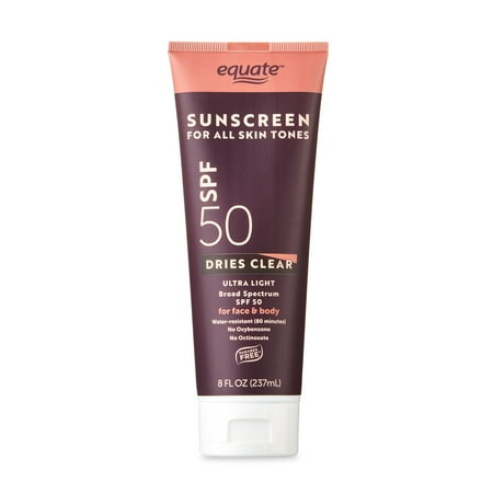 Equate Ultra Light Broad Spectrum Sunscreen Lotion for All Skin Tones, SPF 50, 8 fl oz