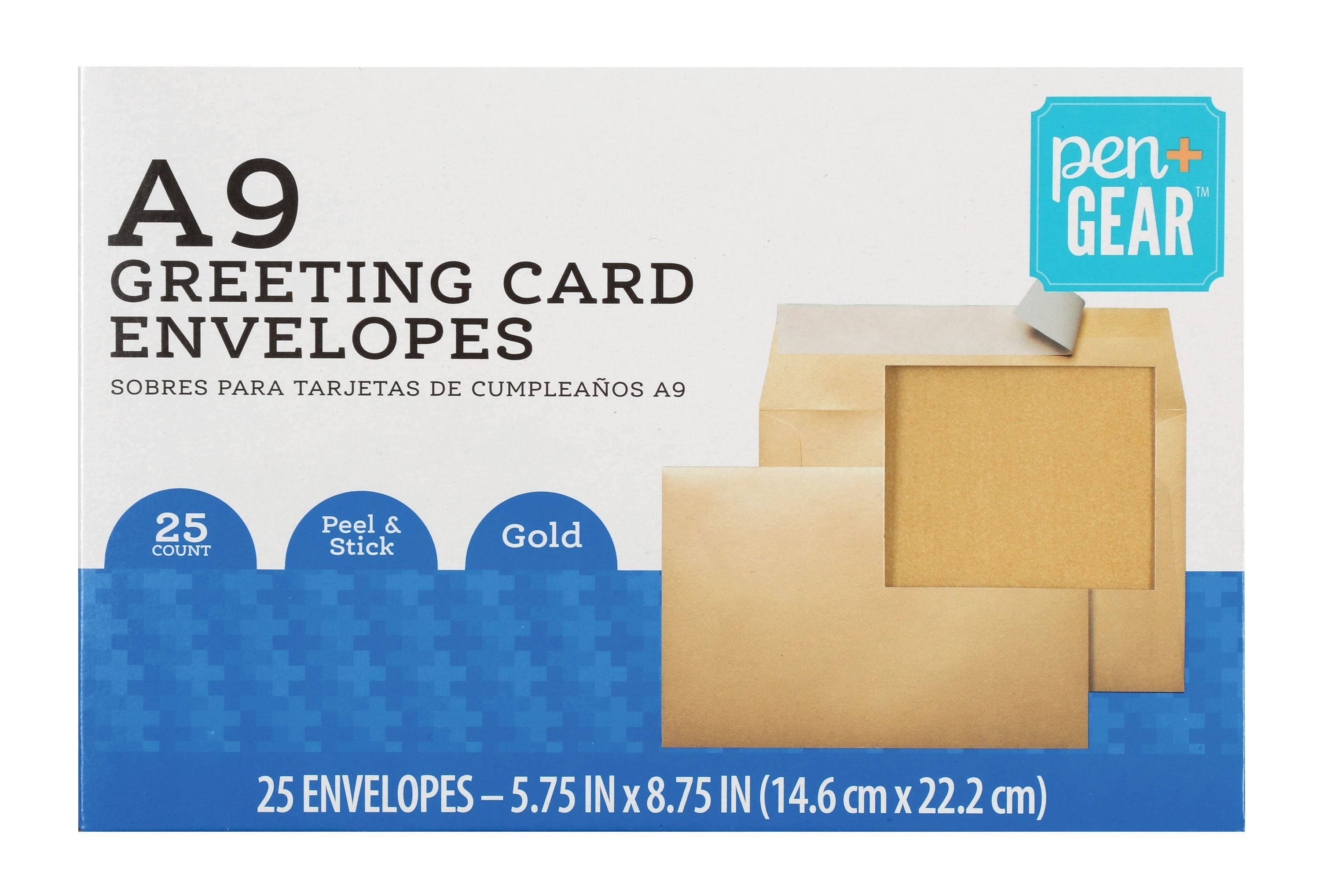 PEN+GEAR Greeting Card Envelopes, Gold, Size A9 (53/4 in. x 83/4 in