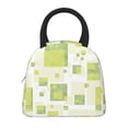 thumbnail image 3 of YFYANG Portable Waterproof Insulated Lunch Bag, Green Geometric Abstract Reusable Cooler Bag / Picnic Bag for Adults Teens, 3 of 9