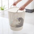 thumbnail image 2 of Cesta de almacenamiento de plástico, cesta de lavandería grande con tapa, cesta de ropa sucia, cesta de almacenamiento portátil, 2 of 6