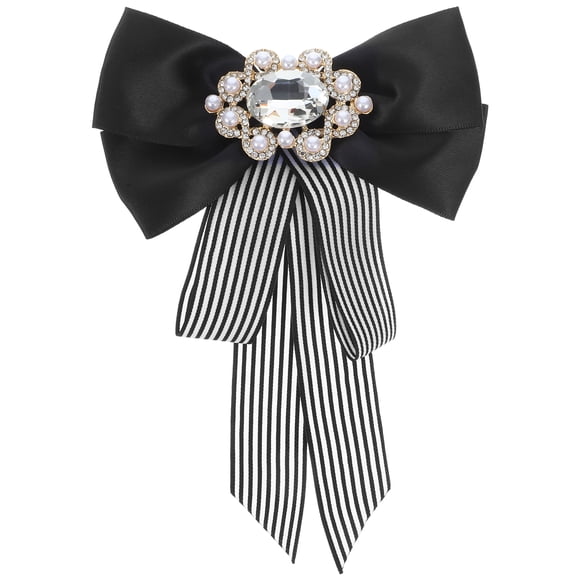 1 Corbata de lazo para camisa de vestir, exquisita corbata de lazo (blanco y negro)