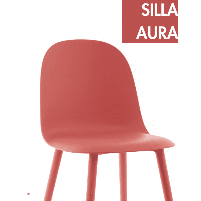 -KYN - Set de 4 Sillas AURA(COLOR CORAL).