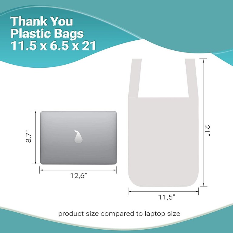 Black Plastic T-Shirt Shopping Bags (11 ½” x 6 x 21) - Case of 1,000