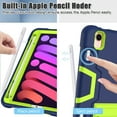 thumbnail image 2 of SOATUTO for iPad Mini 7 (A17 Pro) 2024/ Mini 6 8.3'' Shockproof Kids Friendly Sturdy Armmor Shell Case Built-in Kickstand Pencil Holder for iPad Mini 7th/6th Generation 8.3"- Navy+Green, 2 of 6