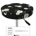 thumbnail image 2 of Rose Flowers Black Round Bar Stool Seat Covers, Elastic Round Chair Cover Stool Seat Slipcover Bar Stool Cushions Round Pad for 12-14 inch, 2 of 5