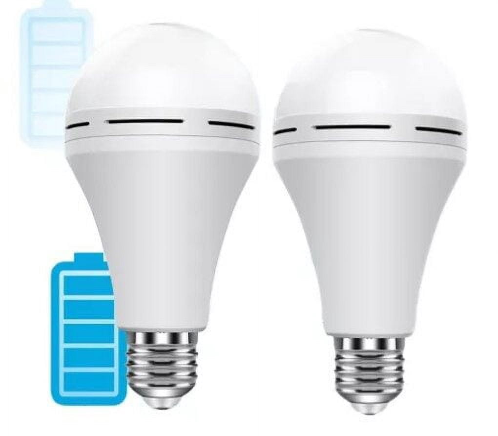 iFCOW 4pcs Rechargeable Emergency LED Light 12W E27 Base,for Power Outages Emergency Use