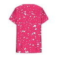 thumbnail image 5 of GaThRRgYP Women's V Neck Short Sleeve Linen Tops,Women's Fashion Printed Camisole Short Sleeve T-shirt Loose Tank V-Neck Tops Hot Pink XXL, 5 of 7