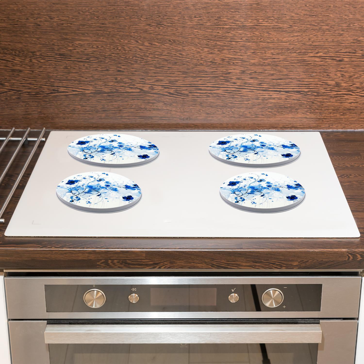 Decorative Stove Burner Covers 4 Pcs Decorative Electric Stove Burner Covers 8Inch And 10Inch ,Blue Eucalyptus creative