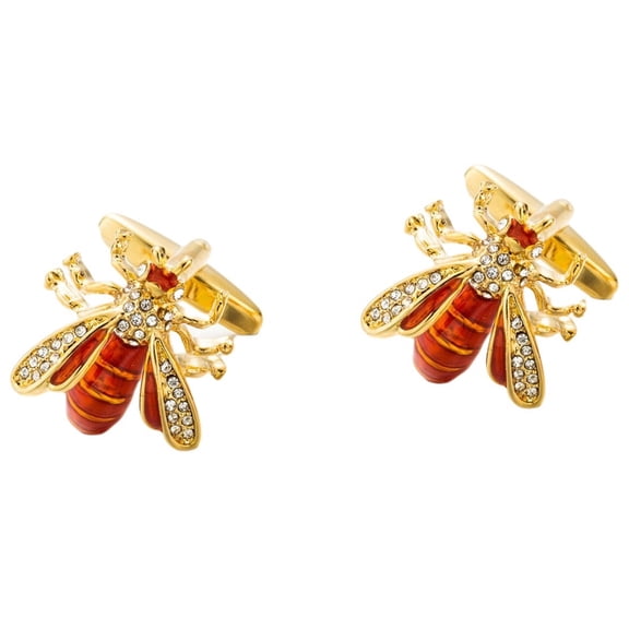 Longcreek Bee Cufflinks for Men, Crystal Bumblebee Cufflinks, Hornet Wasp Bee Cuff Links, Honey Bee Shirt Tuxedo Cufflinks, Punk Animal Bee Cufflinks French Cufflinks, Party Wedding Cufflinks