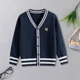 thumbnail image 2 of Gibobby Sweater Little Girls Boys Cardigan Sweater 0-12 Months 2t 3t 4t Toddler Cute Bow Front Long Sleeve Knit Print Sweater Tops(4-5 Years,Navy), 2 of 5