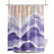 Shower Curtains for Bathroom-66"x72",Boho Purple Ombre Sea Wave Waterproof Bath Curtain Grommet Shower Curtain Set with Hooks,Ocean Beach Coastal Scene Washable Bath Accessories