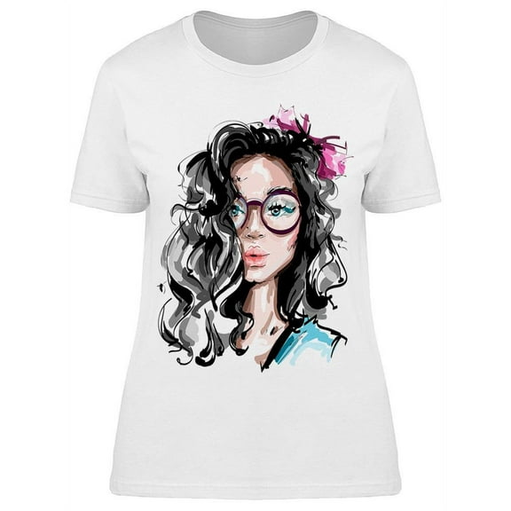 Pretty Woman With Long Hair T-Shirt Women -Image by Shutterstock, Female Large