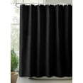 thumbnail image 2 of Pure Black Shower Curtain Set, Waterproof Shower Curtains for Bathroom, Simple Solid Color Washable Fabric Cloth Bath Curtain for Bathtub Decoration with Hooks 72x78 Inches, 2 of 6