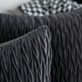 thumbnail image 3 of Fundas de almohada decorativas de terciopelo de poliéster para sofá o dormitorio, diseño original, funda de cojín de estilo lujoso con cremallera invisible, juego de 2 piezas en gris oscuro, 3 of 6