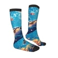 thumbnail image 4 of Lsque Colorful Underwater Plant Turtle Printed Crew Socks Men's Women's LightWeight Thin Casual Calf Socks ,Knee High Socks,Cotton Socks, 4 of 9