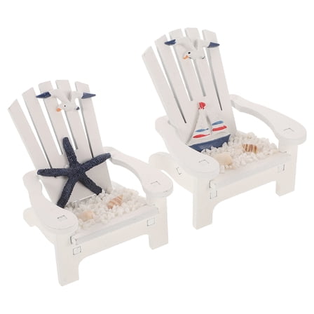 WHAMVOX Mini Chair Wood 2Pcs Small Chair Shape Nautical Home Decoration
