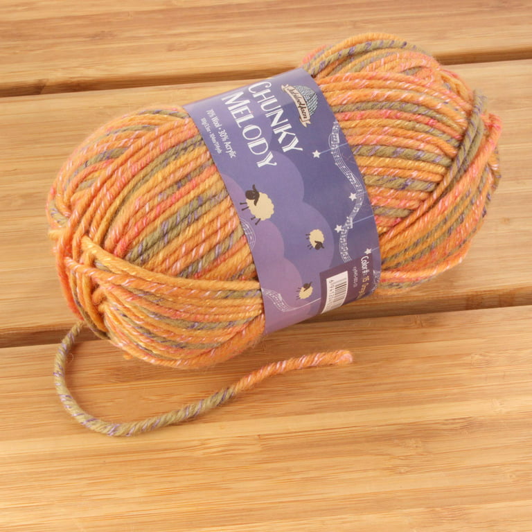 Chunky Melody Medium Weight Yarn - Orange Maize - 70% Wool 30% Acrylic  Blend - 100g/skein - 2 Skeins 