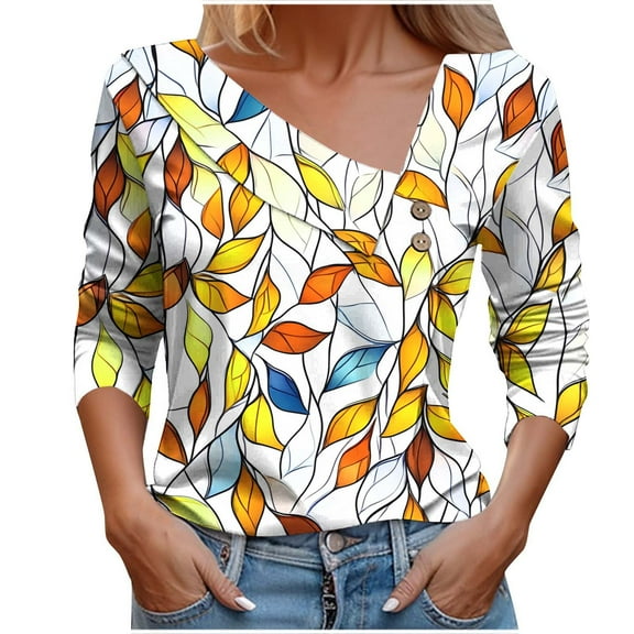 SHE IS My Orders Placed Fall Shirts for Women Plus Size 2x White Tops for Women Plus Size Womens Long Sleeve Blouse Plus Size Tunic Tops Women 3/4 Sleeve