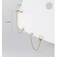 thumbnail image 2 of K-KED 925 Sterling Silver EAR HOOP w/ CHAIN DANGLE Threader Earrings-Gold, 2 of 6