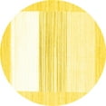 thumbnail image 1 of Ahgly Company Machine Washable Indoor Round Solid Yellow Modern Area Rugs, 3' Round, 1 of 4