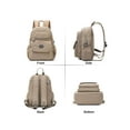 thumbnail image 2 of Gustave Anti-Theft Backpack Purse for Women Small Nylon Travel Rucksack Backpacks Water-Resistant Multi-Pockets Lightweight Casual Daypack Bookbag Shoulder Bag - Khaki, 2 of 8