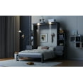 thumbnail image 4 of Newest Queen Size Murphy Bed Wall Bed with Shelves, Drawers , Lights,Gray, 4 of 9