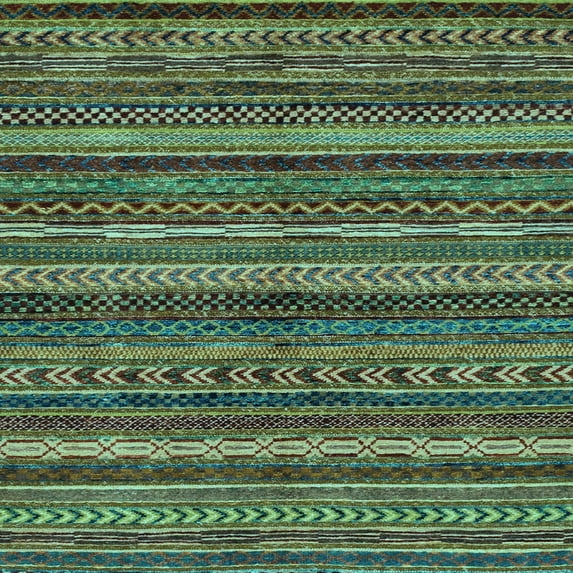 Ahgly Company Indoor Square Abstract Light Blue Modern Area Rugs, 7' Square