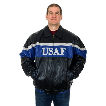 Men's USAF Air Force Faux Leather Bomber Style (Best Faux Leather Jacket Mens)