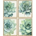 thumbnail image 3 of PixonSign Framed Wall Art Pastel Rose Cactus Succulent Adhesive Canvas Poster, Set of 4 Nature Wilderness Wall Decor Prints, Botanical Floral Wall Décor, Modern Artwork for Home - 12"x16" Natural, 3 of 5