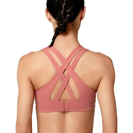 

QWZNDZGR Women High Impact Sports Bras Criss Cross Back Sexy Running Bra for Plus Size