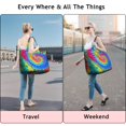 thumbnail image 5 of Colorful Rainbow Tie Dye Spiral Pattern Travel Tote Bags for Women Carry On,Large Weekender Bags for Women Travel,Multi Functional Duffle Bag for Work,Shopping,Sports, 5 of 5