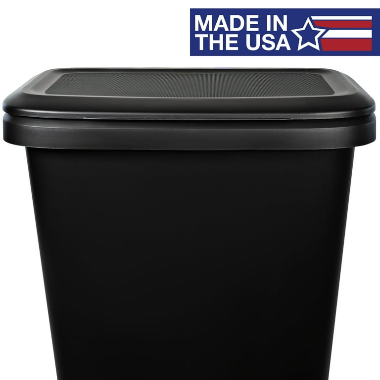 Hefty 8.8 Gallon Trash Can, Plastic Handled Office Trash Can, Black